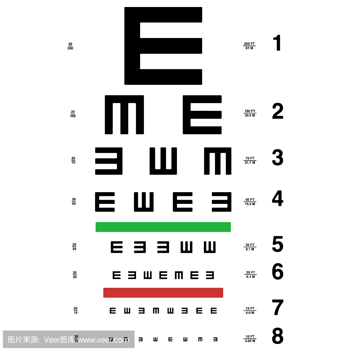 新视力眼睛近视测试视力表图片素材-编号14945444-图行天下