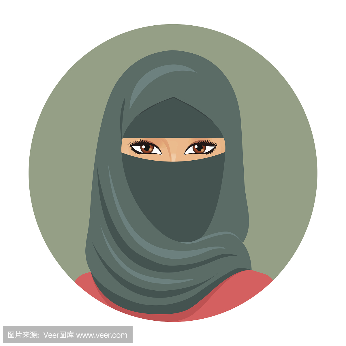 一个年轻的穆斯林妇女在头巾的肖像。