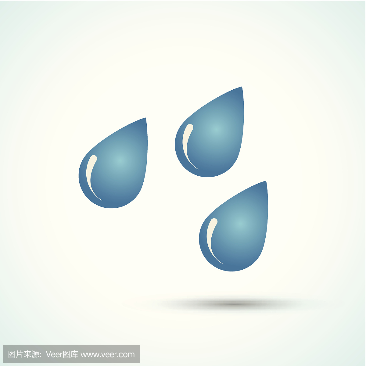 三滴水。矢量插图