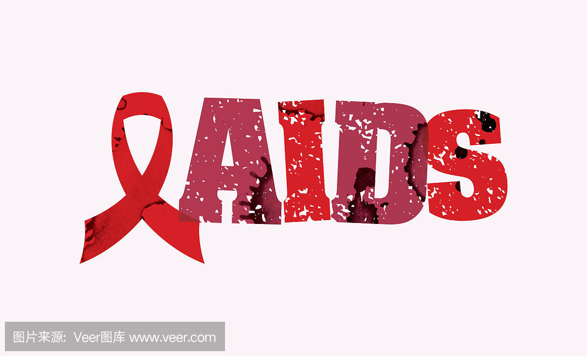艾滋病概念被盖印的词艺术例证