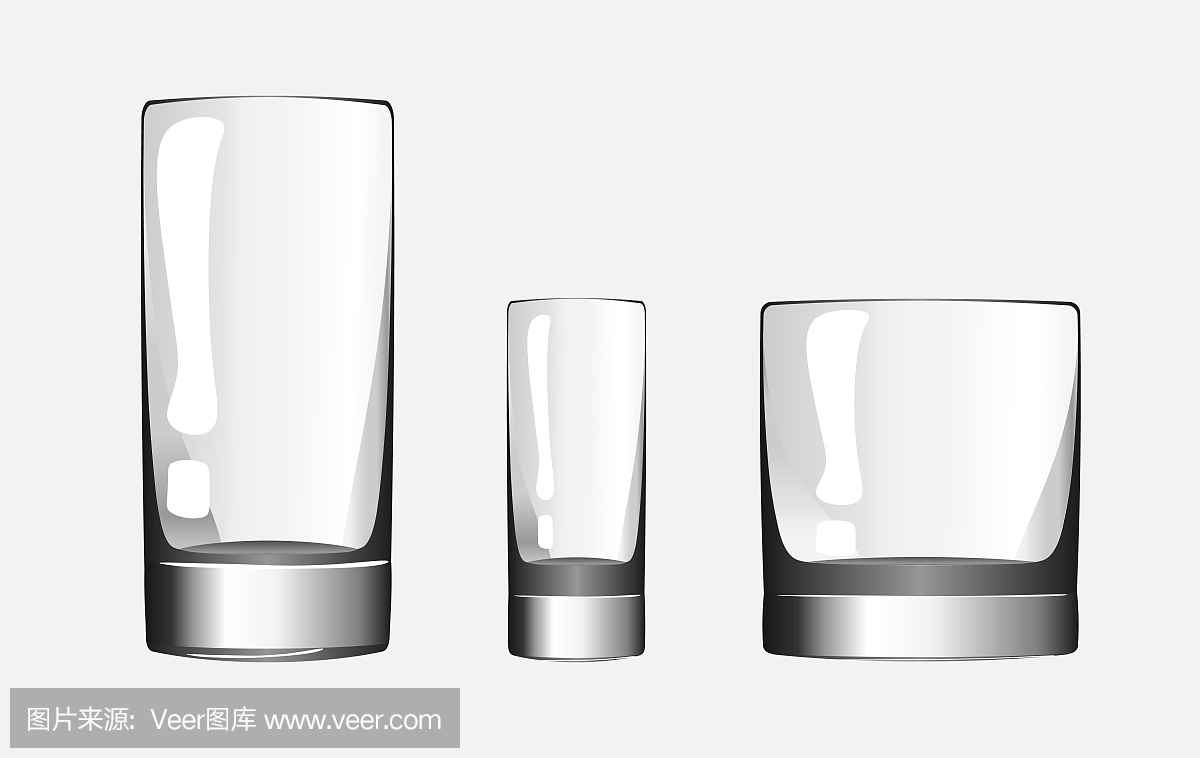 Glass for shots, glass for whiskey and glass cup