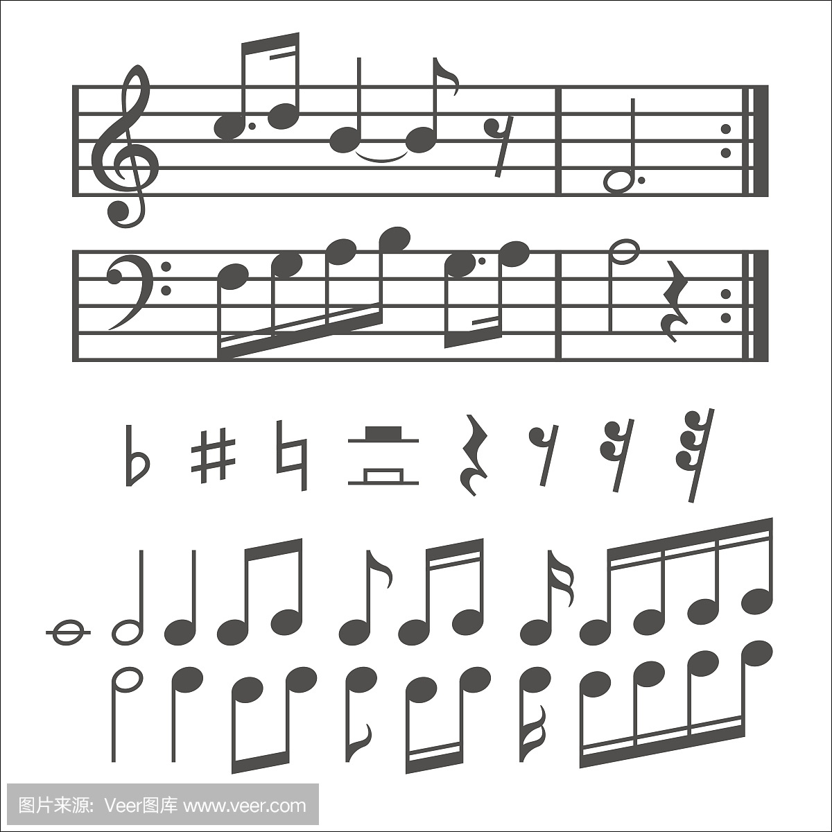 低音谱号,低音部记号,低音谱符号,低音