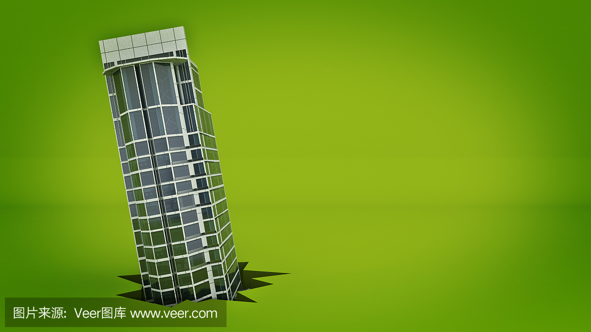 建造。失败的概念。 3d渲染