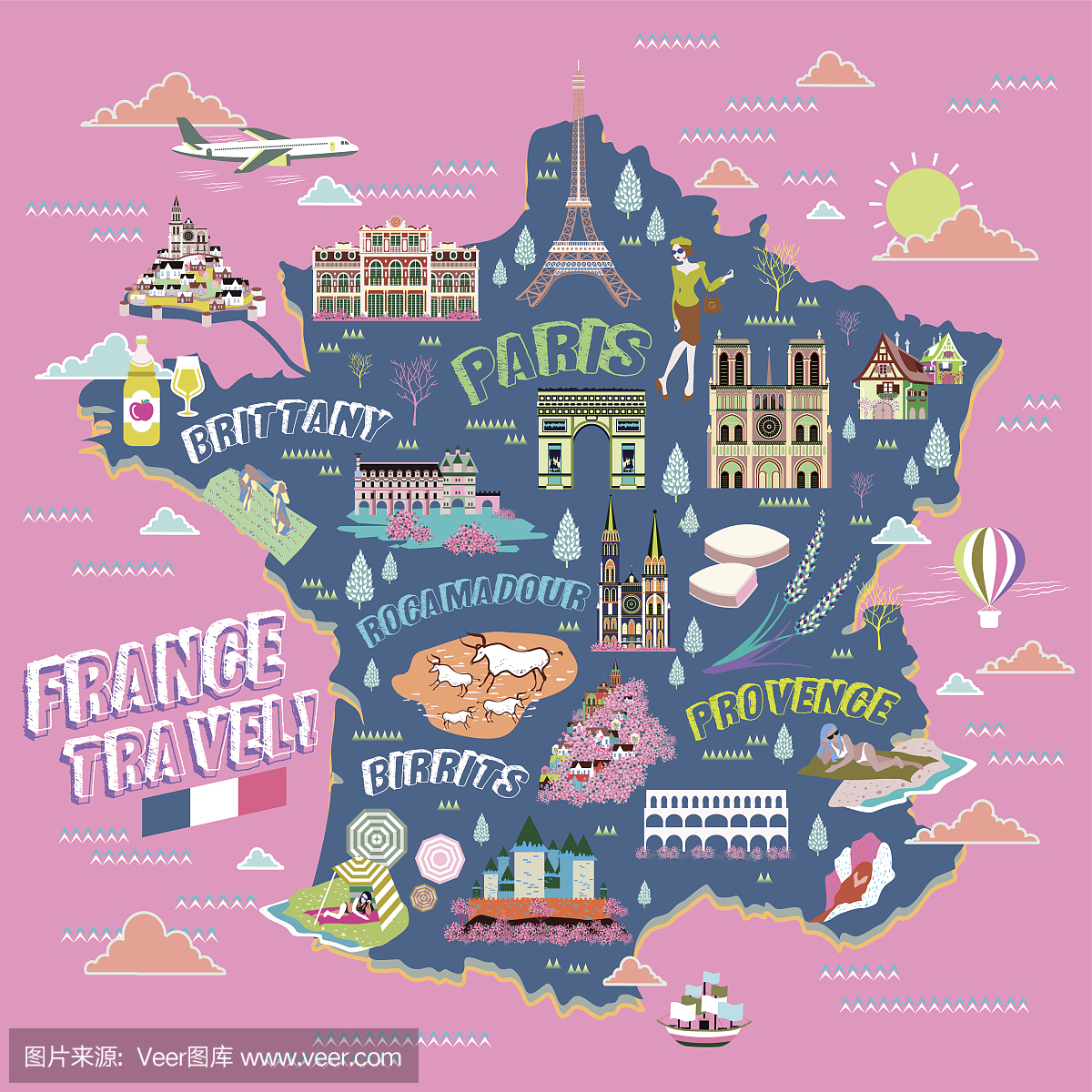 法国旅游地图