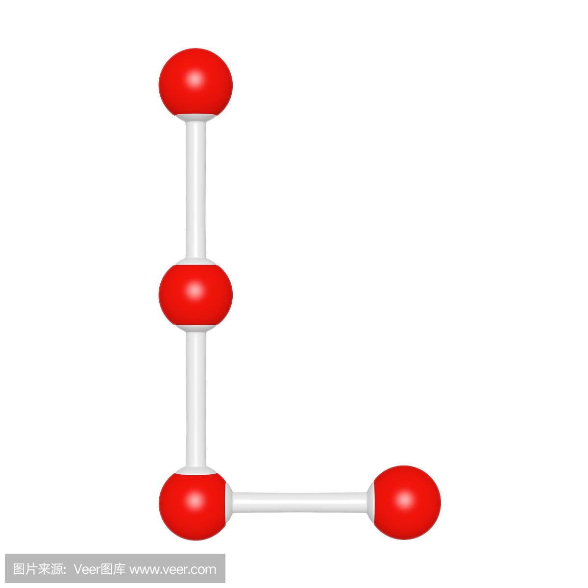 分子结构像大写字母L在白色背景上