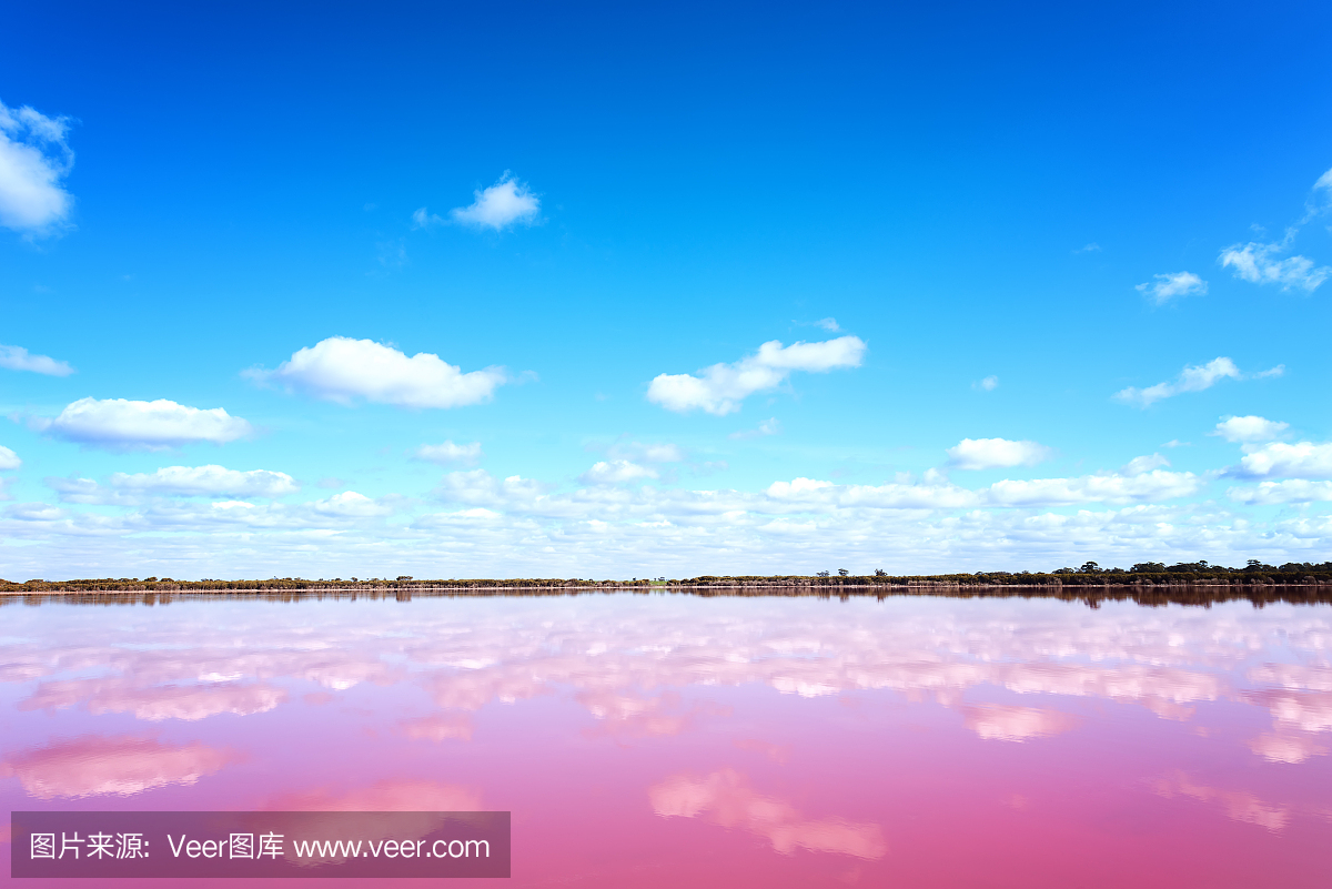 Pink salt lake in Western Australia