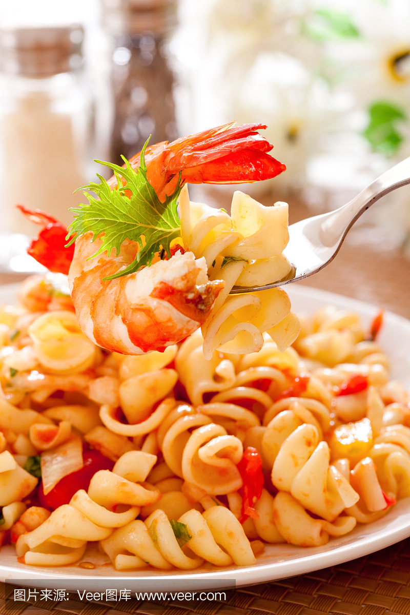 fusilli with shrimp