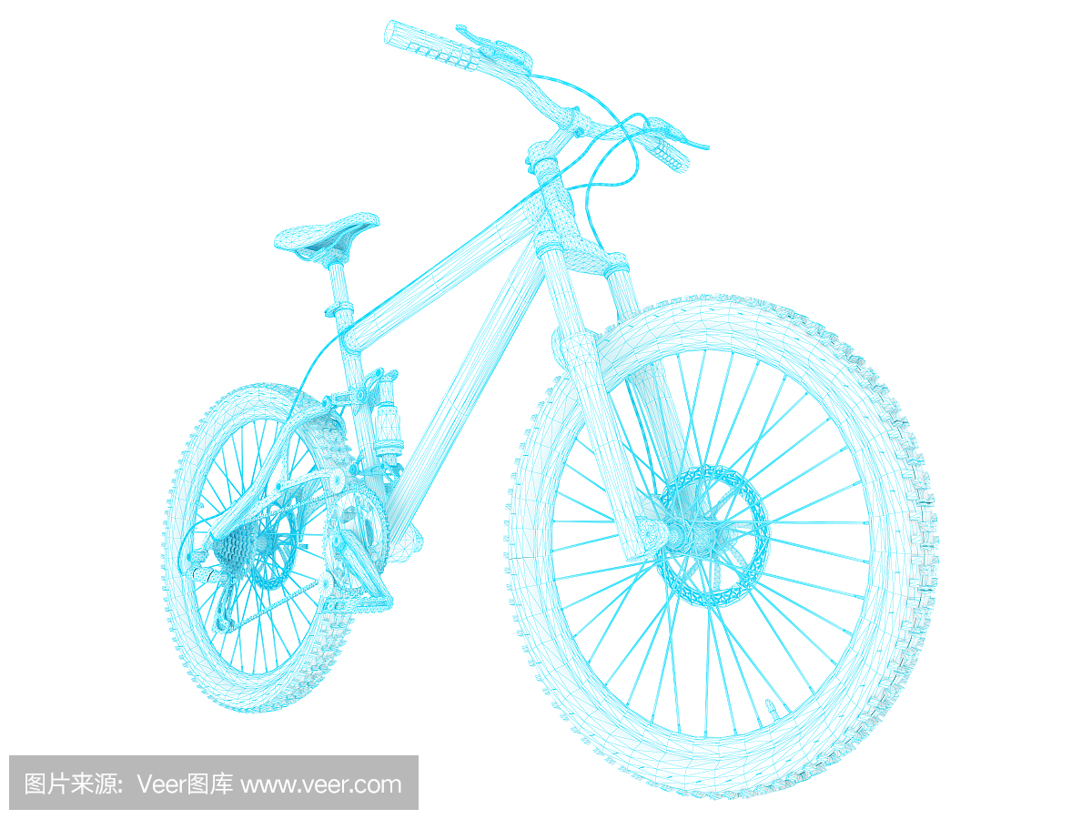 3D素描建筑山地自行车2