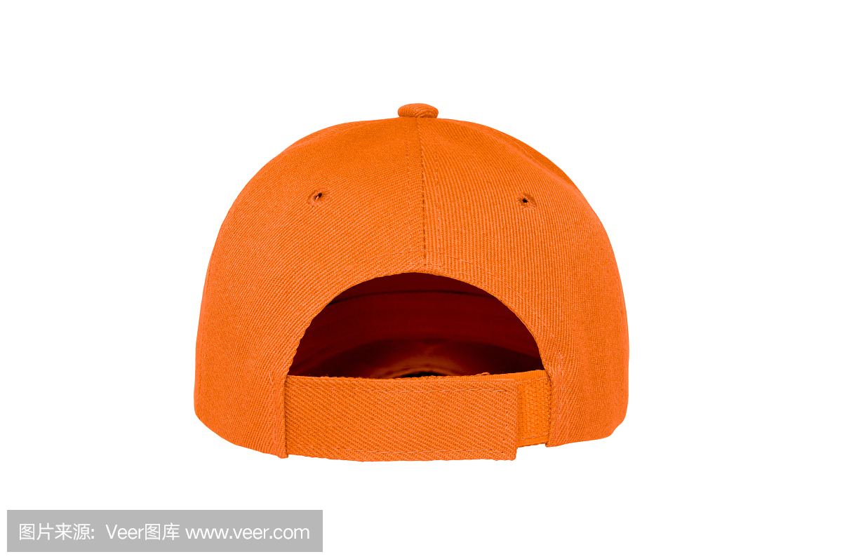 棒球帽颜色橙色特写的后视图
