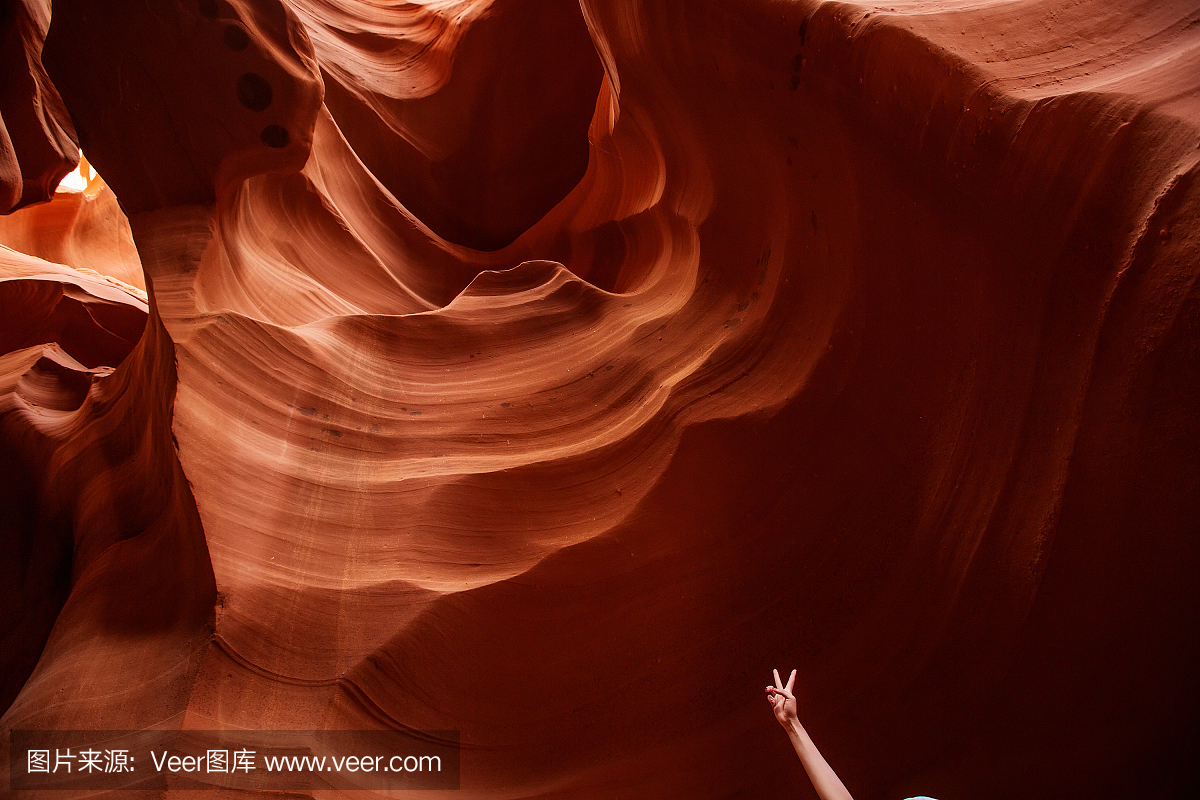 美国亚利桑那州下羚羊峡谷的真实图像