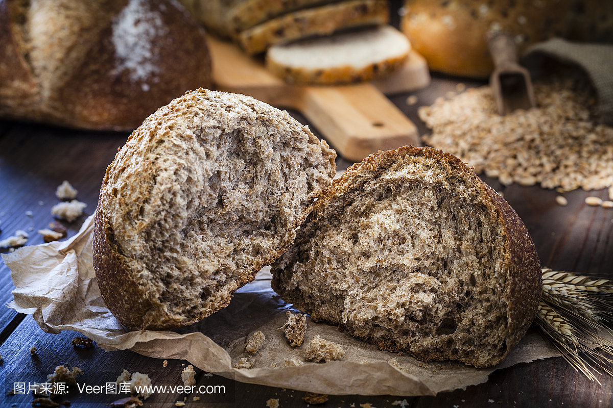 黑面包,全麦面包,酵母面包,酵面包