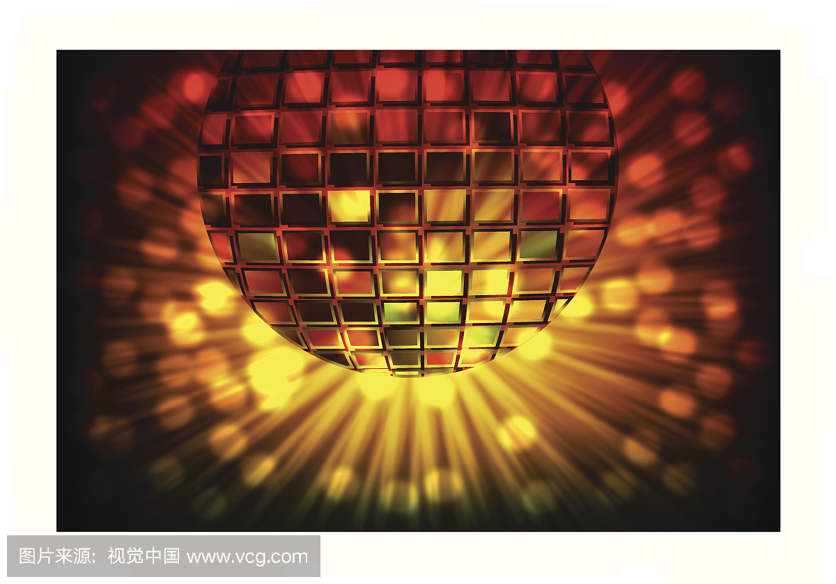 水晶球,七彩霓虹灯球,构图,矢量