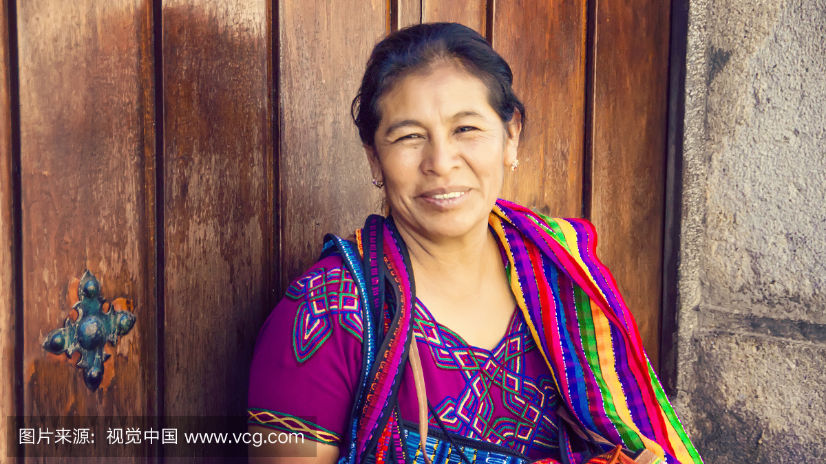 织品和纪念品,安提瓜,危地马拉的玛雅女人的画