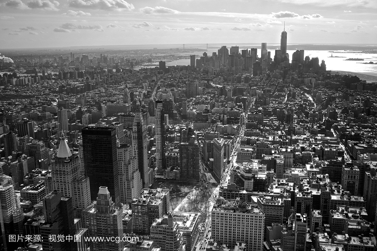帝国大厦,纽约帝国大厦,黑白图片,黑白摄影图片