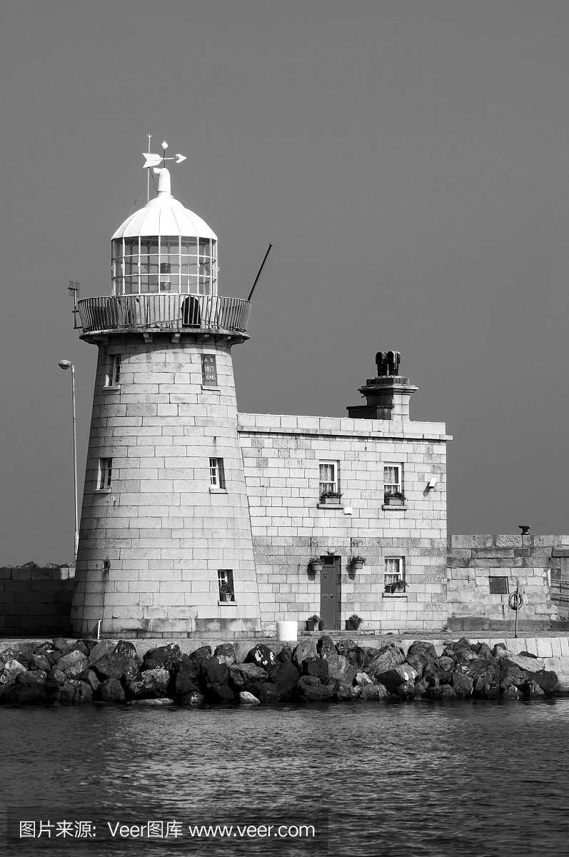 Howth灯塔在爱尔兰都柏林郡