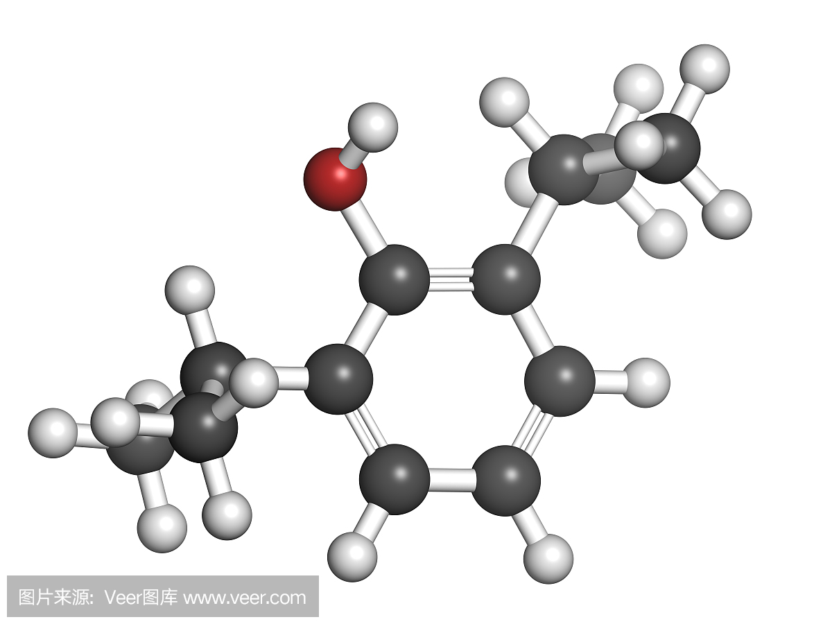 异丙酚麻醉药物,化学结构。