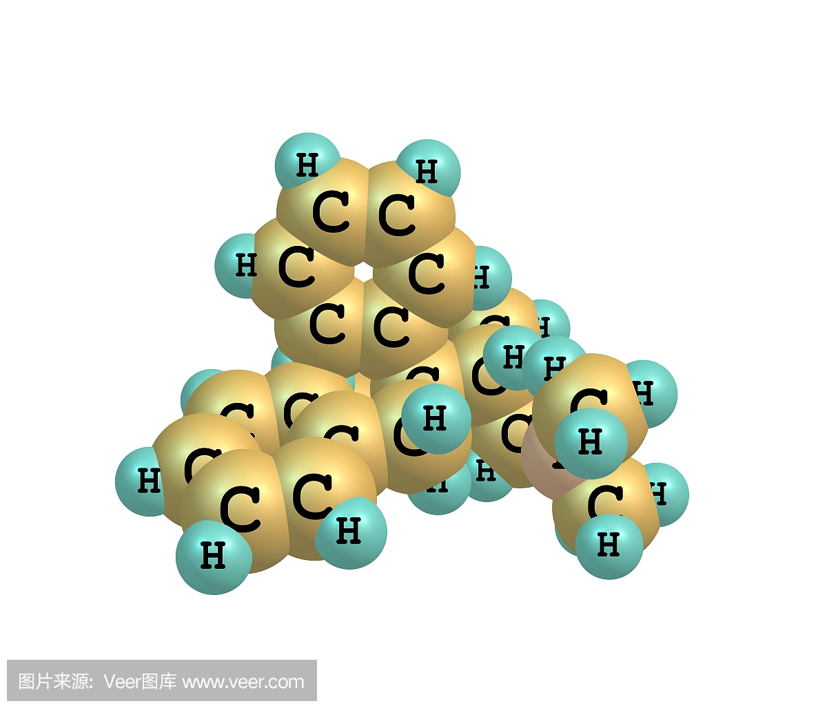 白色上分离出的右丙氧芬分子