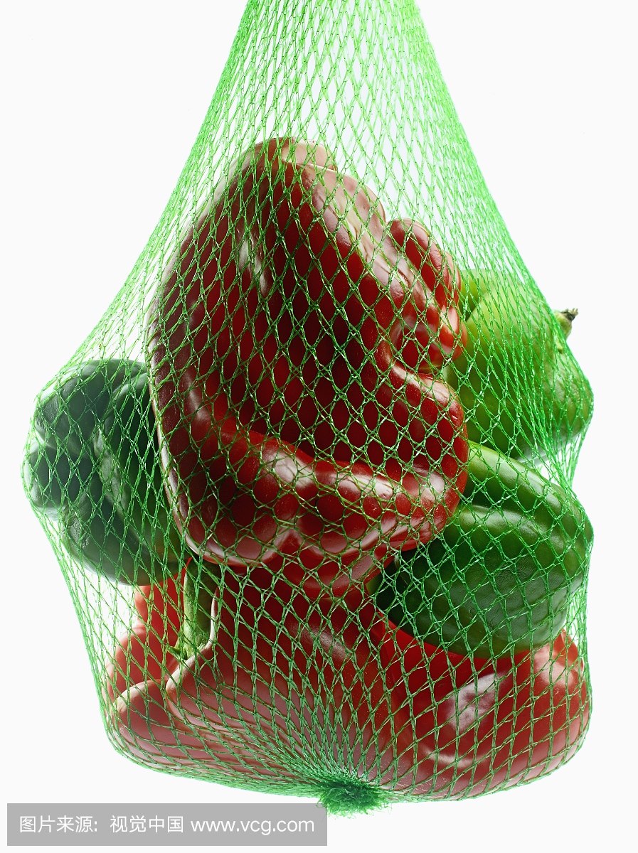 Peppers in string bag