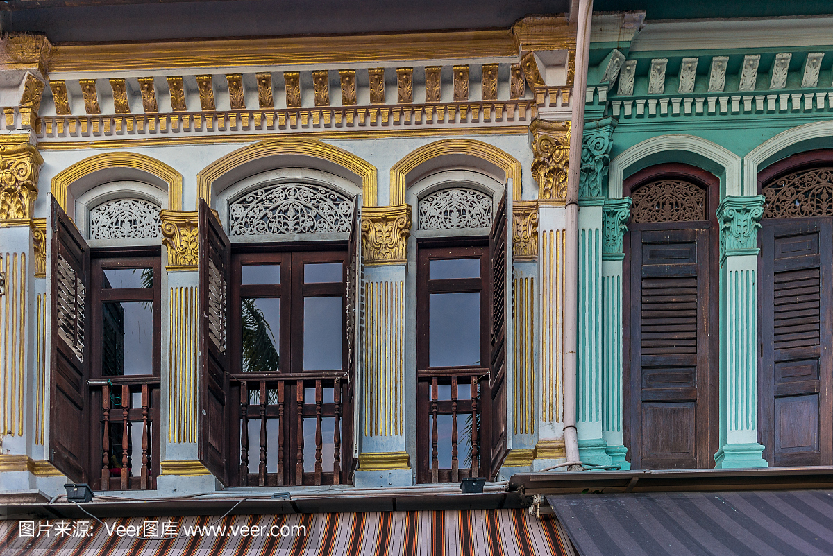 新加坡殖民地建筑的窗户和阳台 - 10