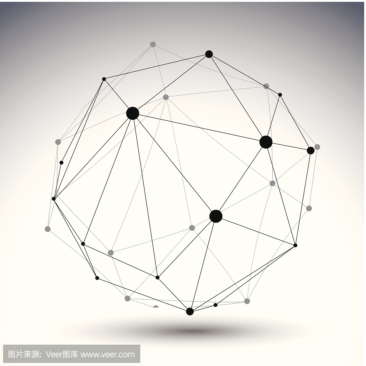 抽象变形矢量黑白格子图
