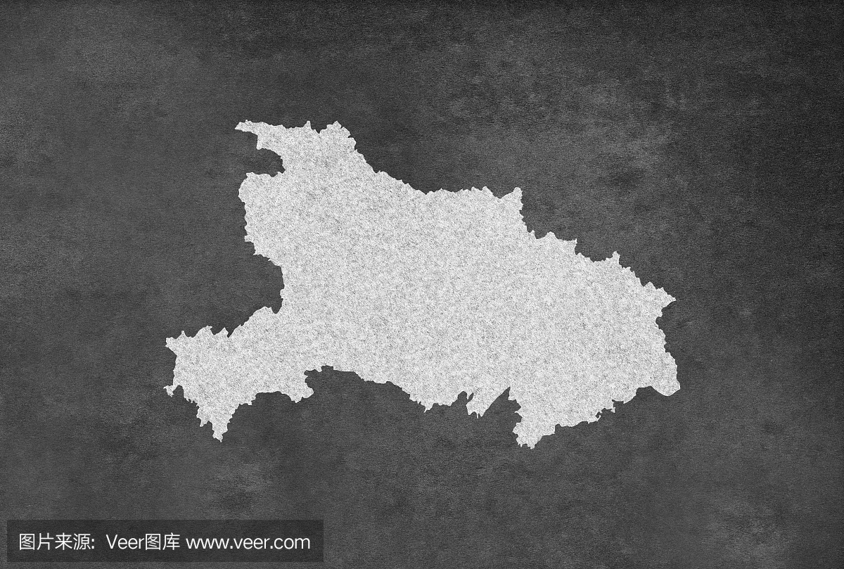 省湖北地图在老黑板上