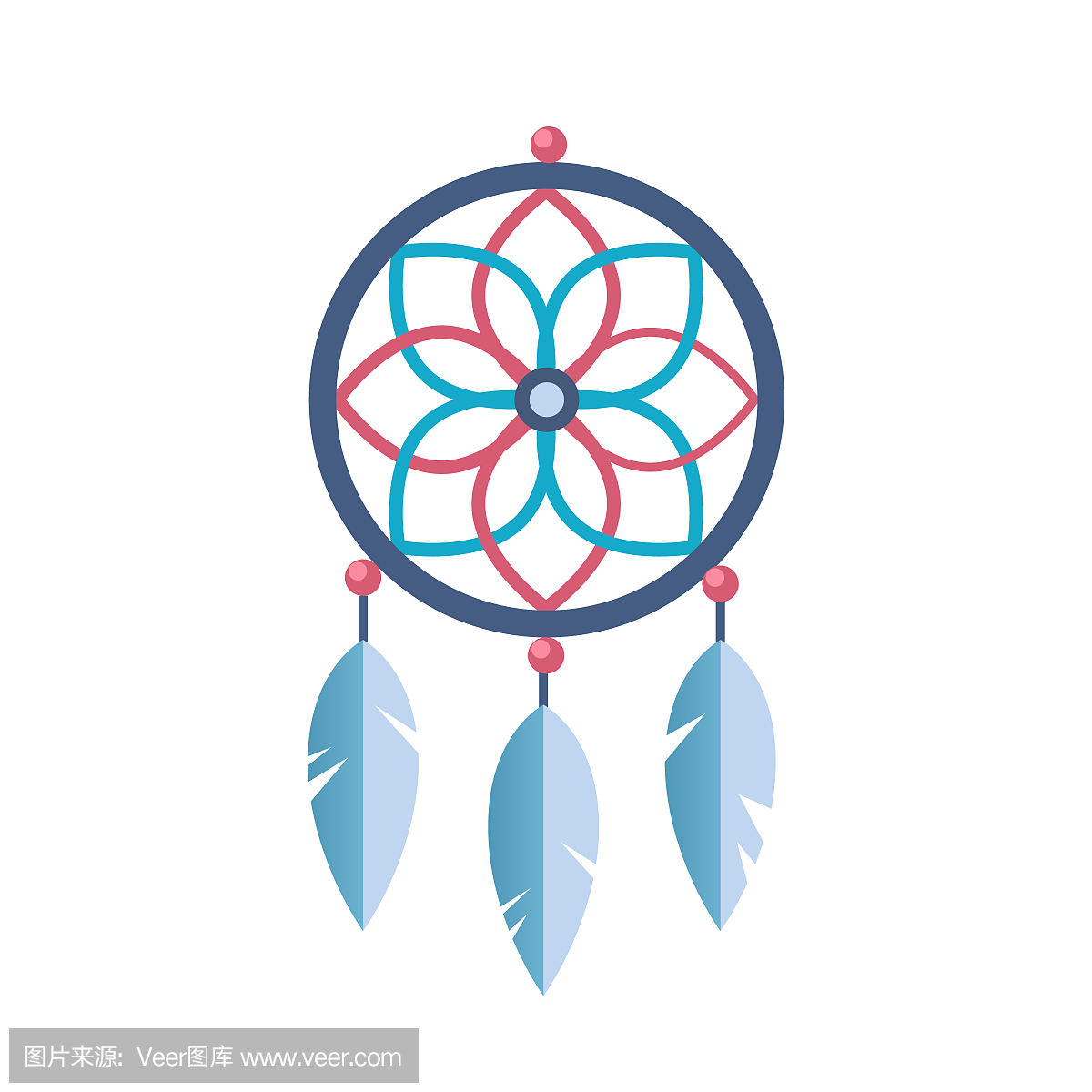 古代魔法部落的象征,精神护身符与模式,羽毛