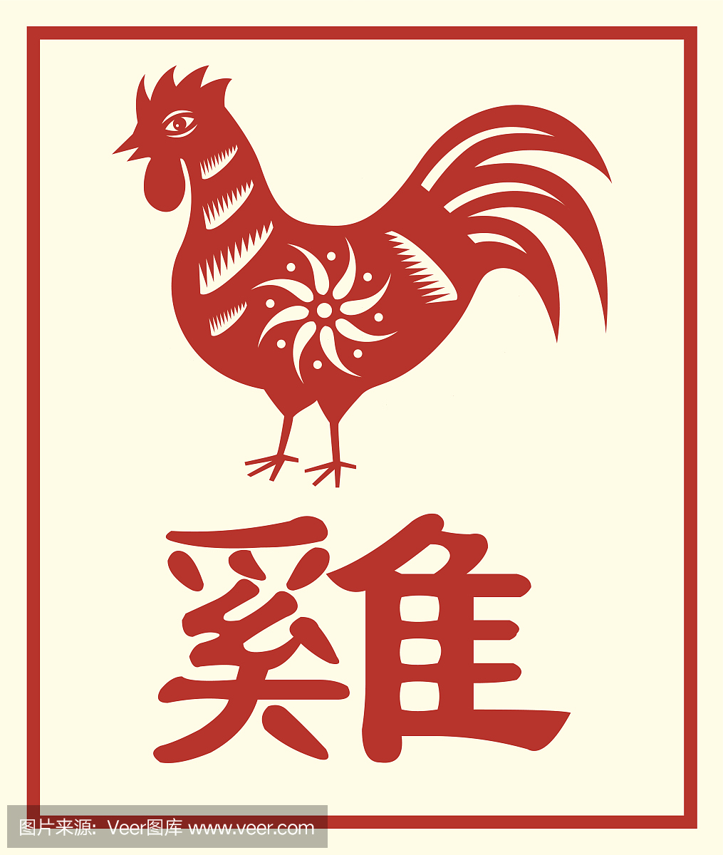 中国十二生肖 - 具有性格的雄鸡