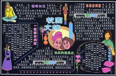 手抄报校园一角|黑板报手抄报校园一角|板报设计图案