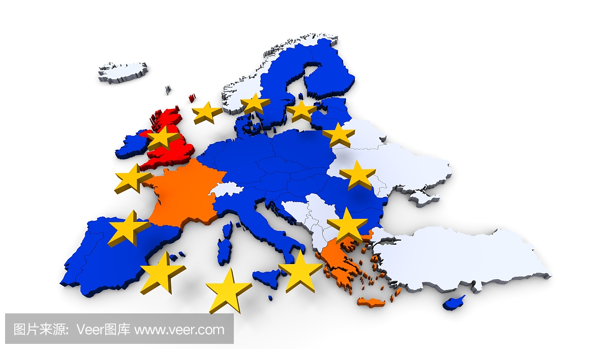 欧盟欧洲联盟欧洲georaphically地图欧洲国家模