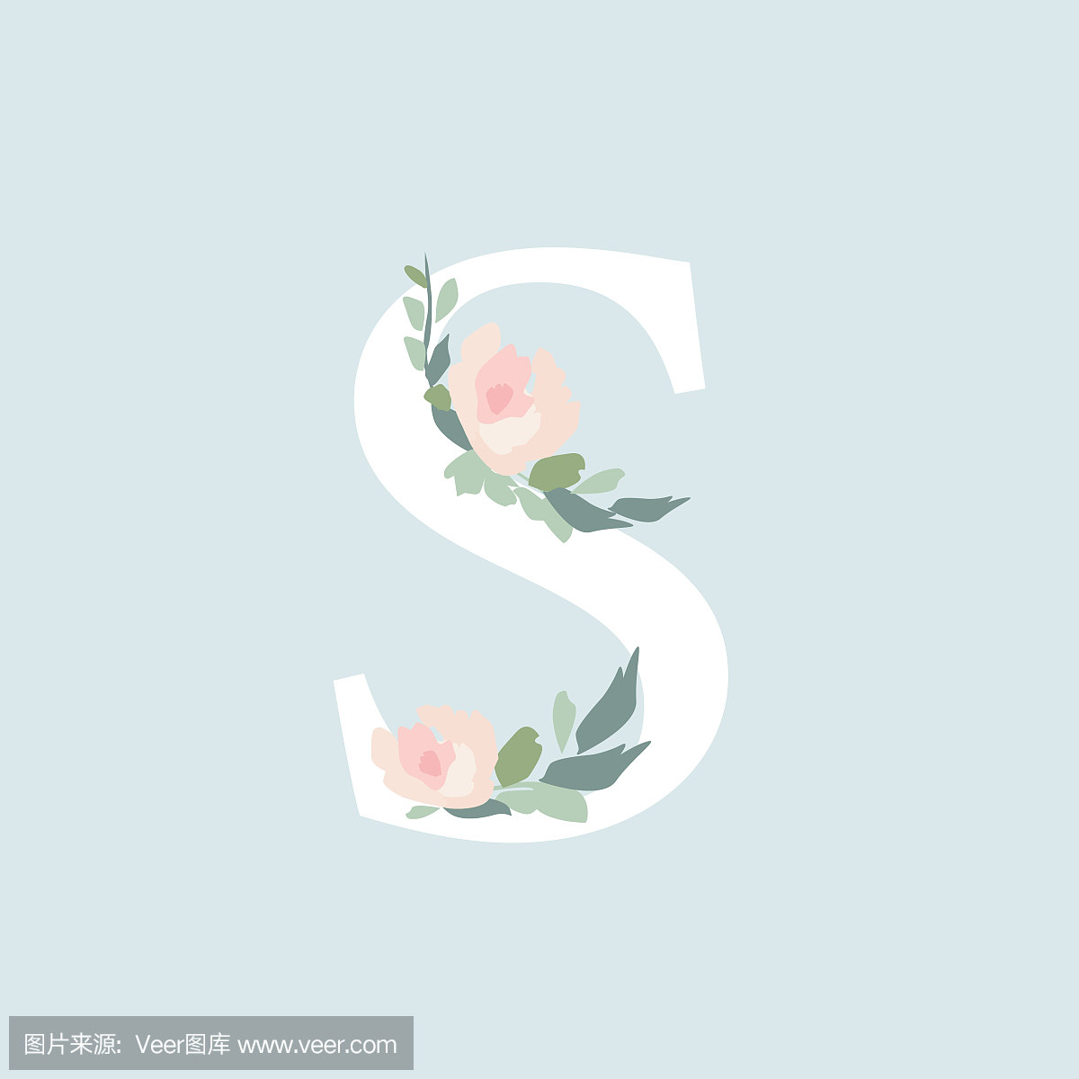 玫瑰,英文字母B,背景分离,美术工艺