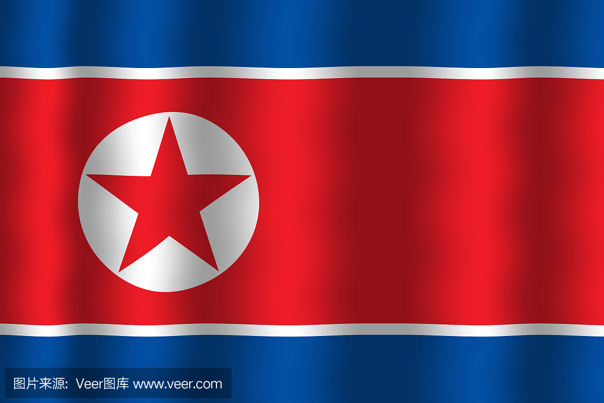 挥舞朝鲜国旗