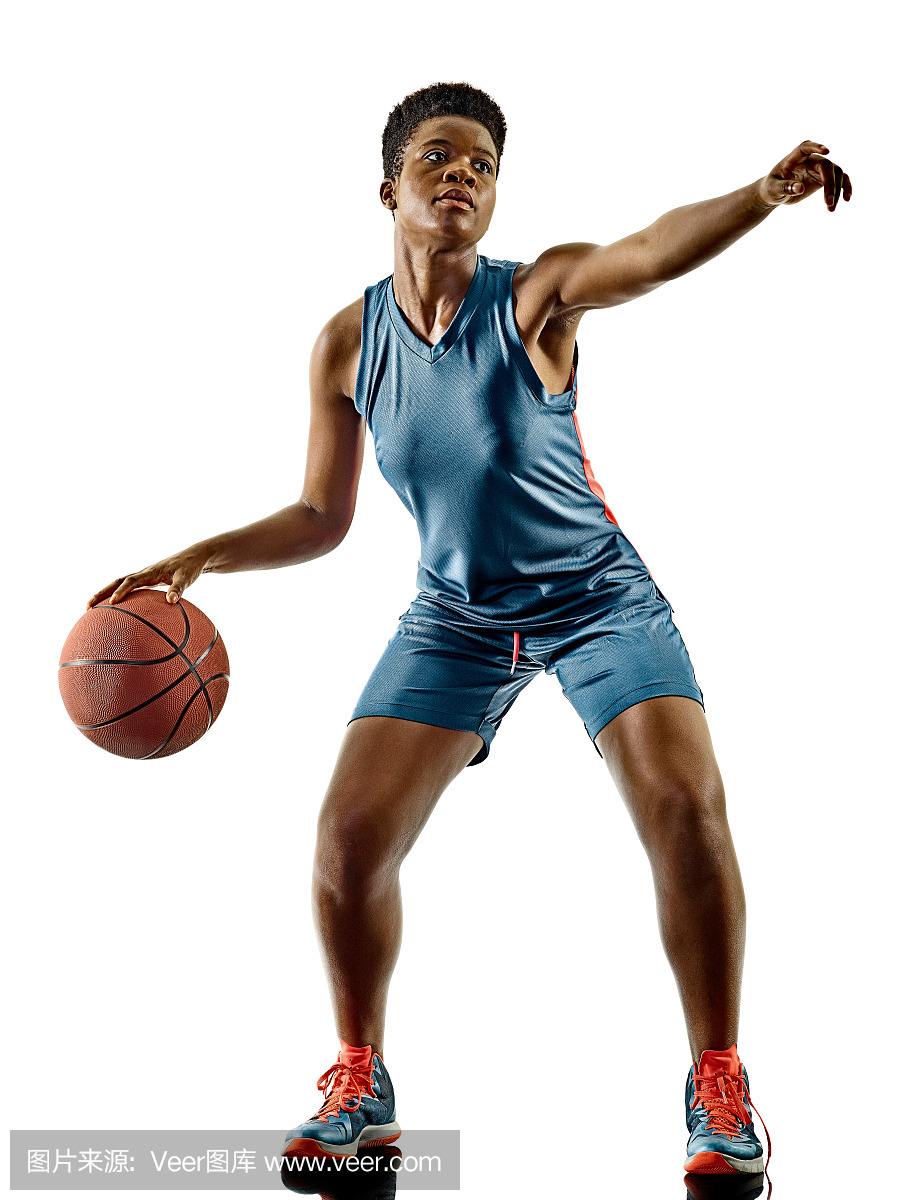 篮球运动员女子青少年女孩孤立的阴影