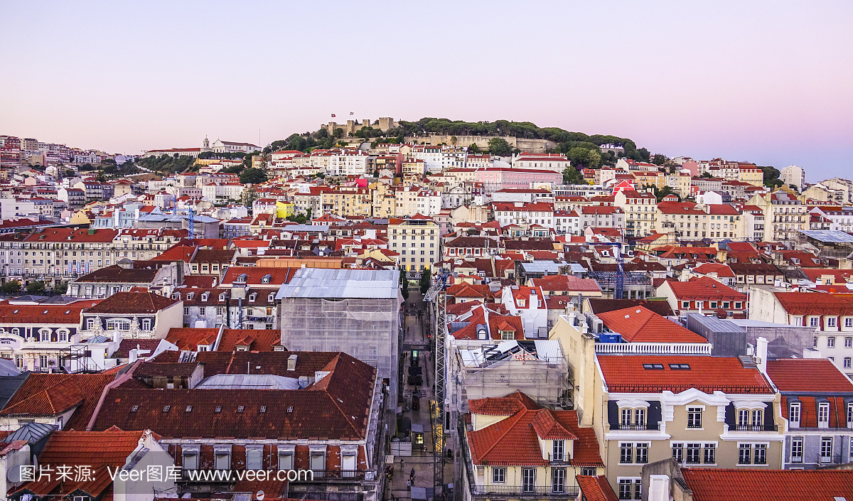 在里斯本市天气晴朗的日子 - 里斯本 - 葡萄牙 -