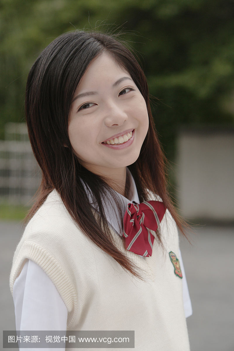 肖像,一个人,女高中生,仅青少年