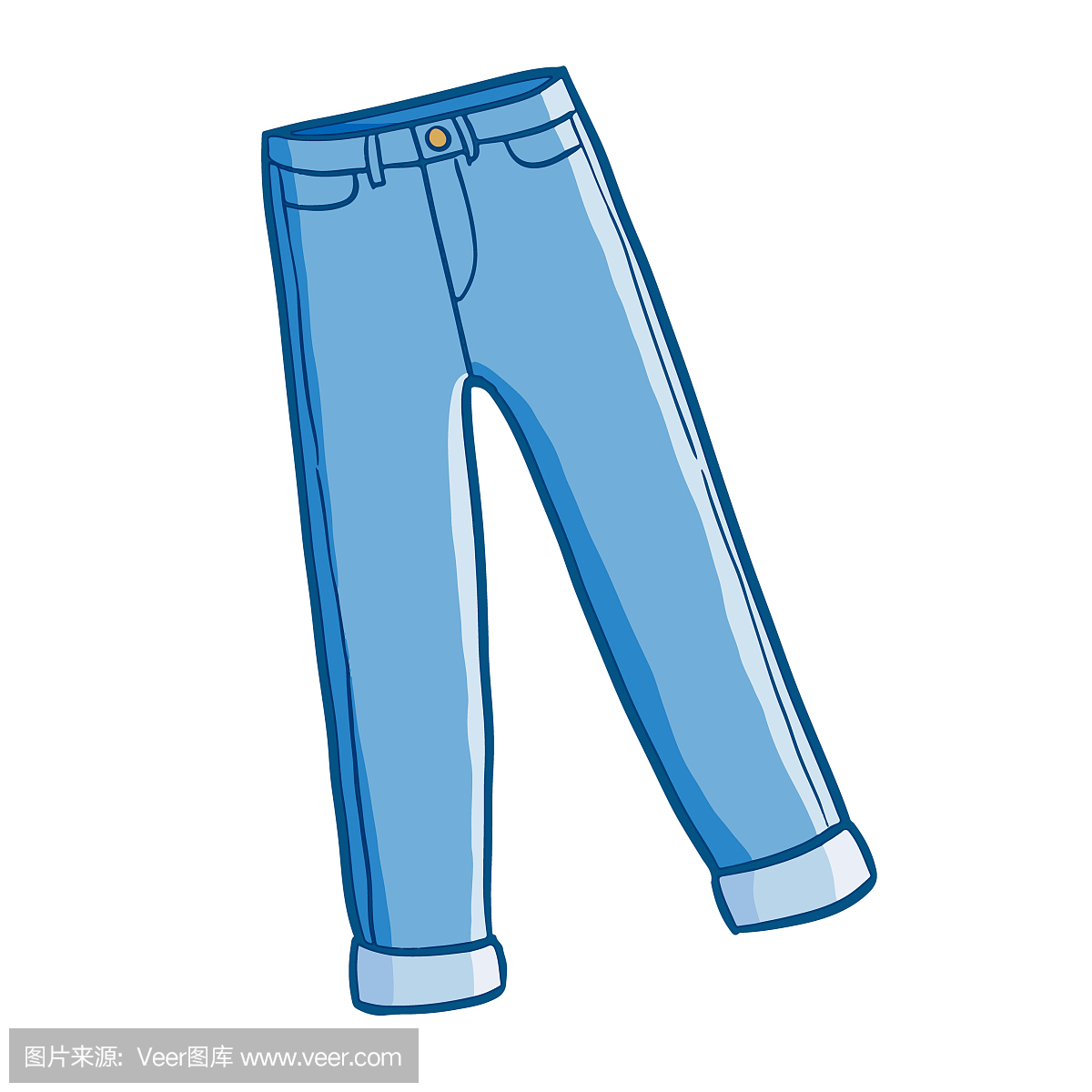 Blue jeans in cartoon style