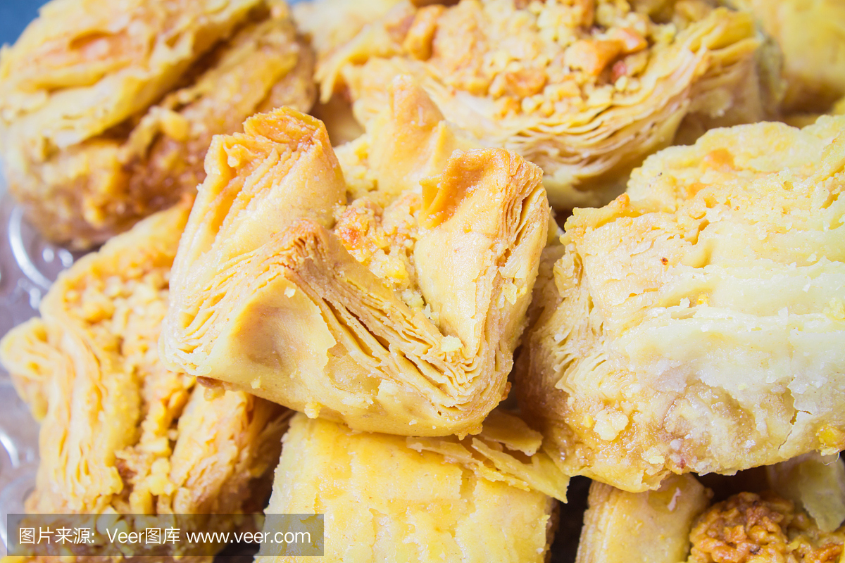 犹太,土耳其,阿拉伯传统的国家甜点。宏。选择