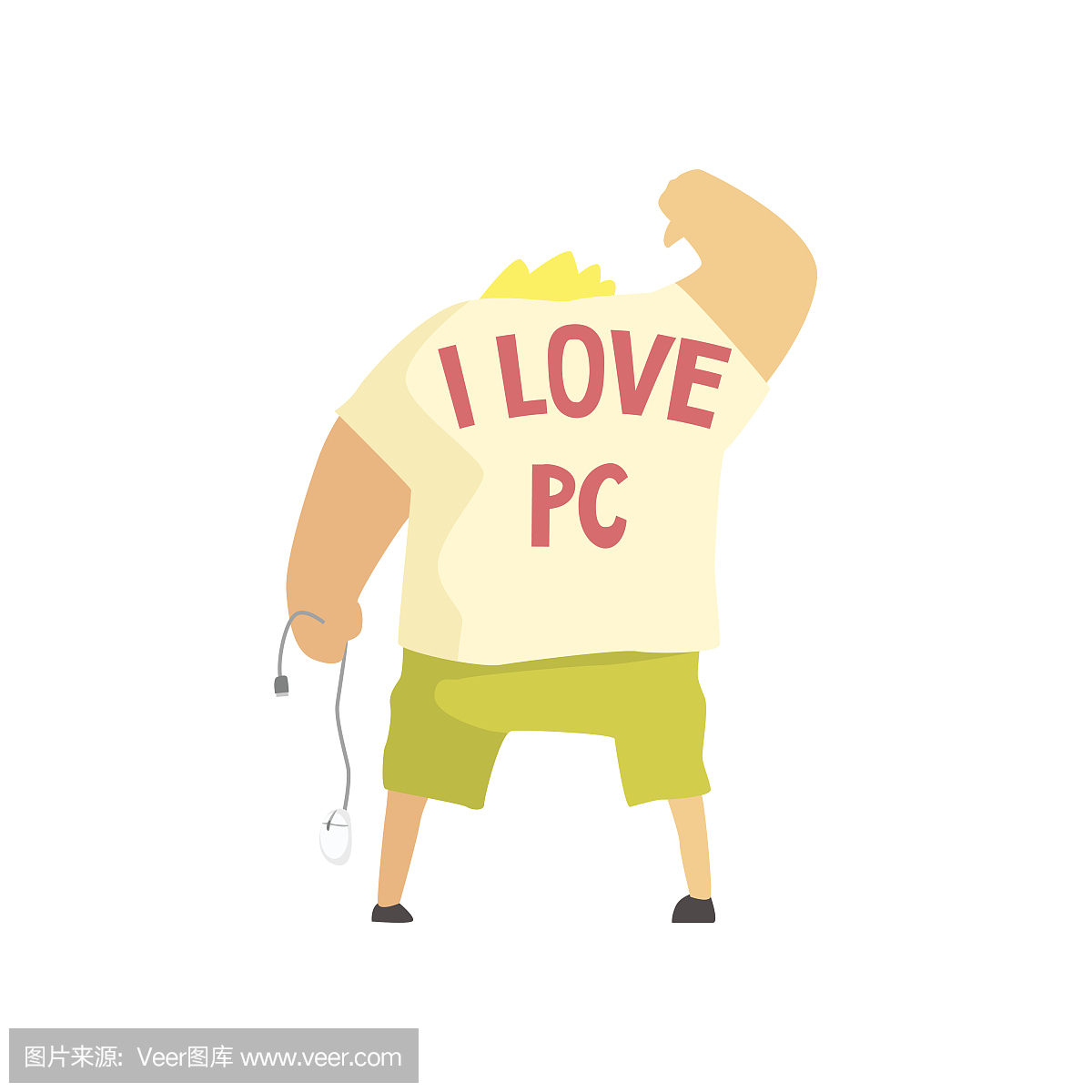 程序员与我爱PC打印在T恤背上滑稽