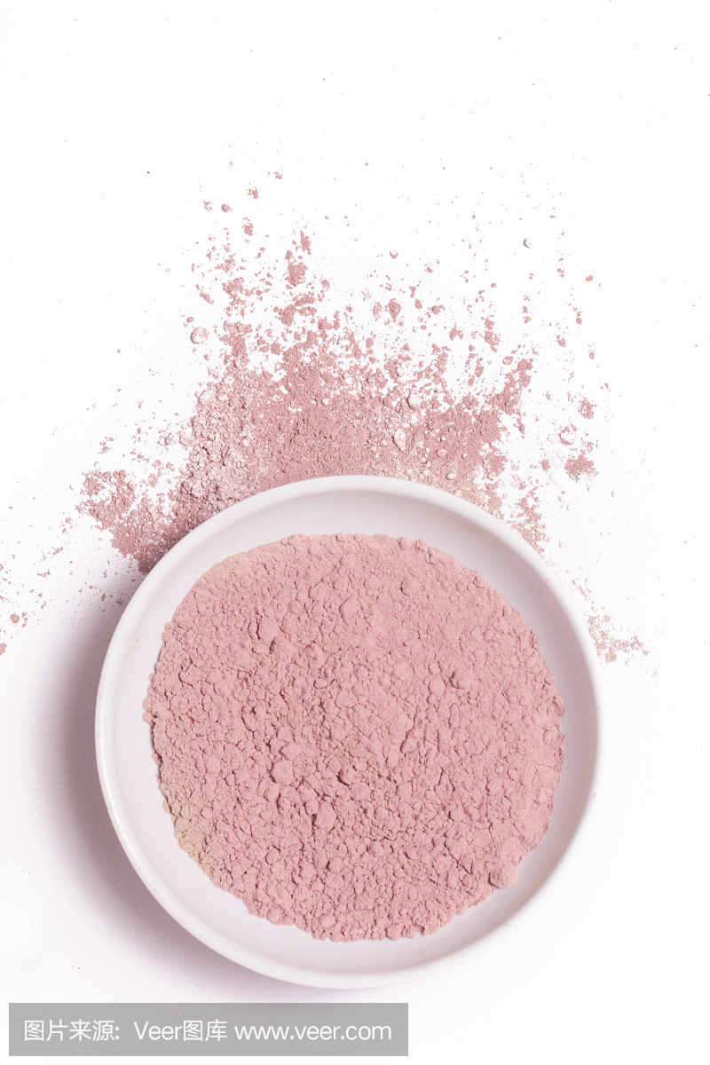 化妆品粘土粉在塑料容器中