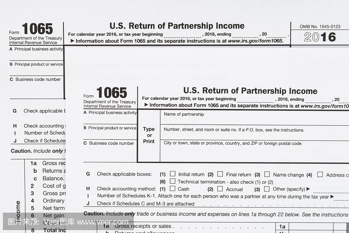 表格1065美国返还伙伴关系收入。美国税表20