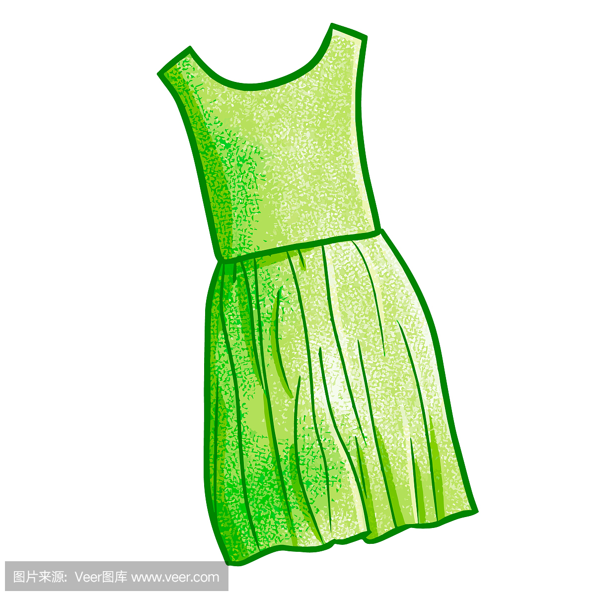 性感可爱的绿色女人长连衣裙