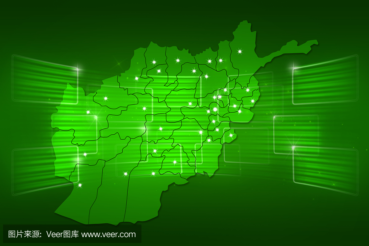 阿富汗地图世界地图新闻通讯绿色
