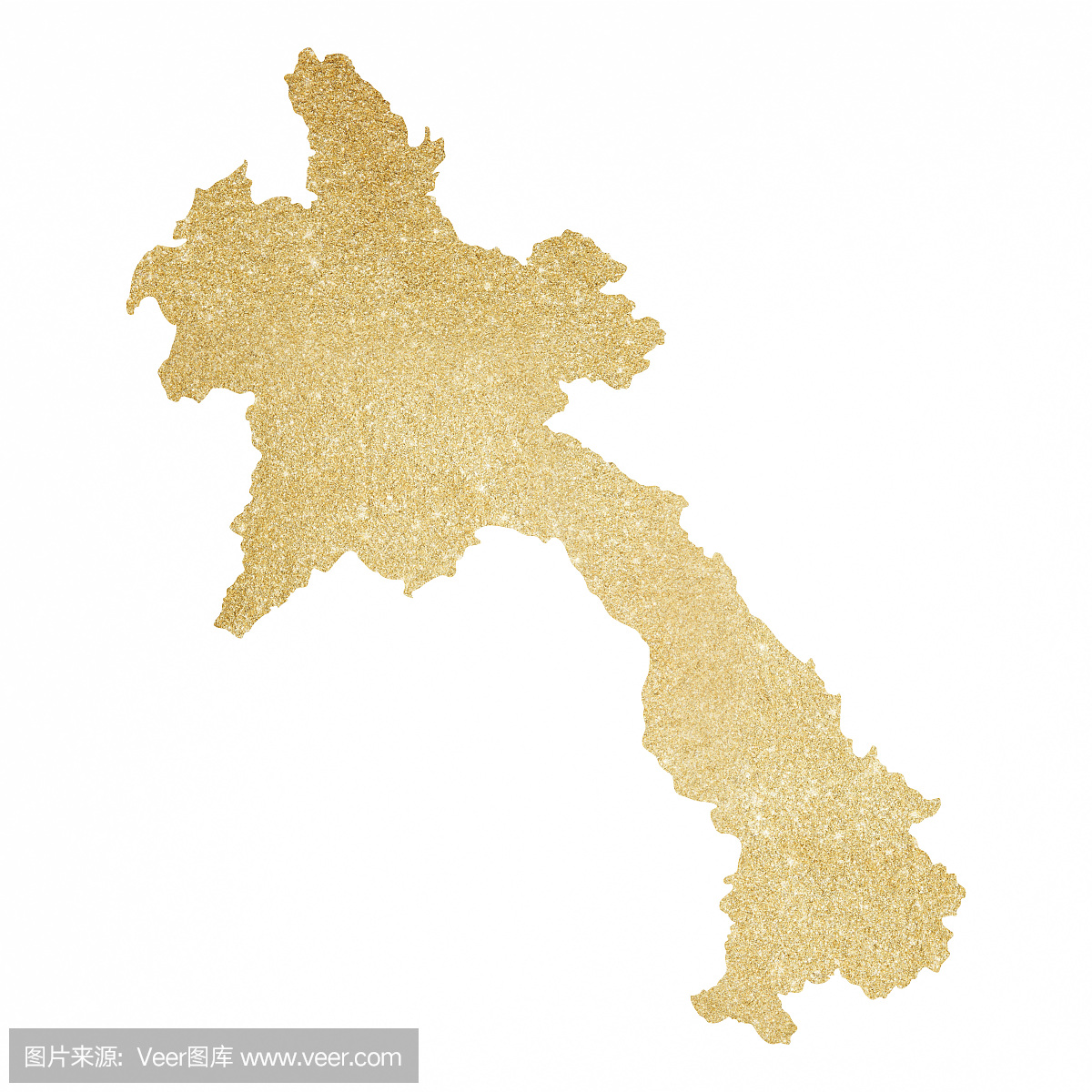 老挝黄金闪光地图