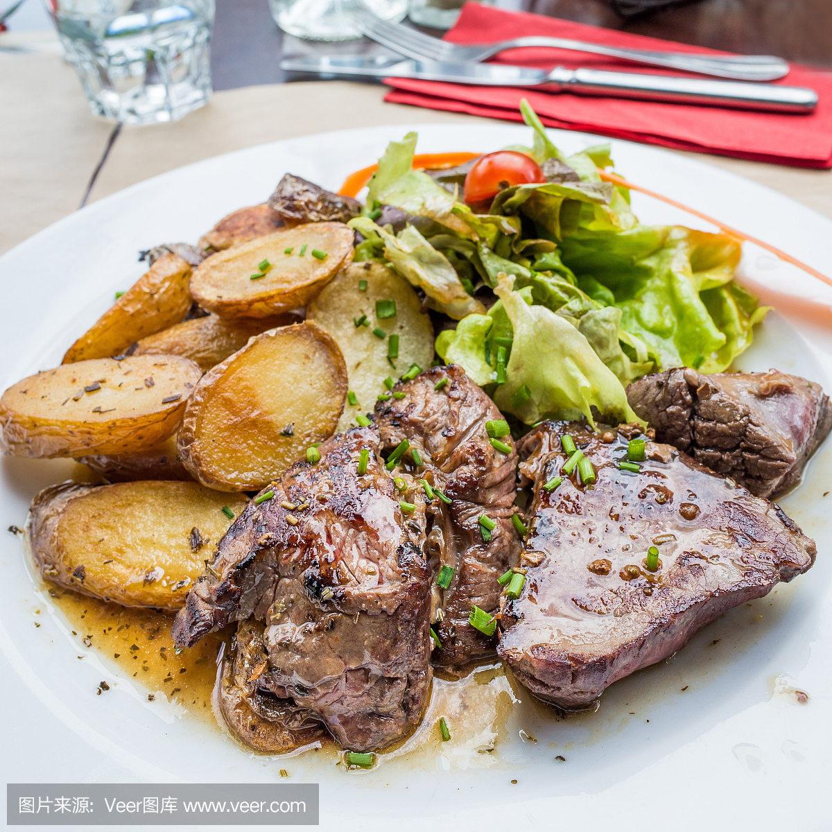 格子烤肉,配方,膳食,精制土豆