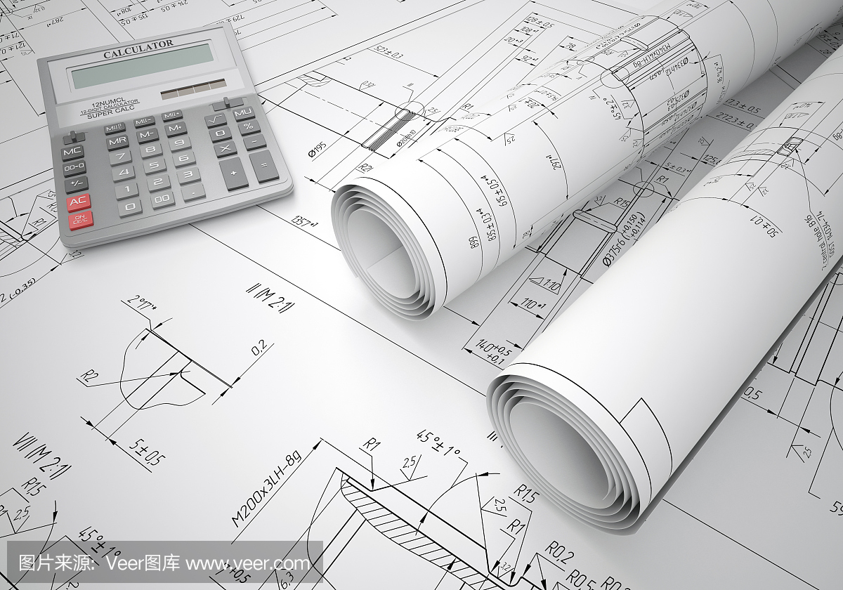 滚动工程图纸和计算器