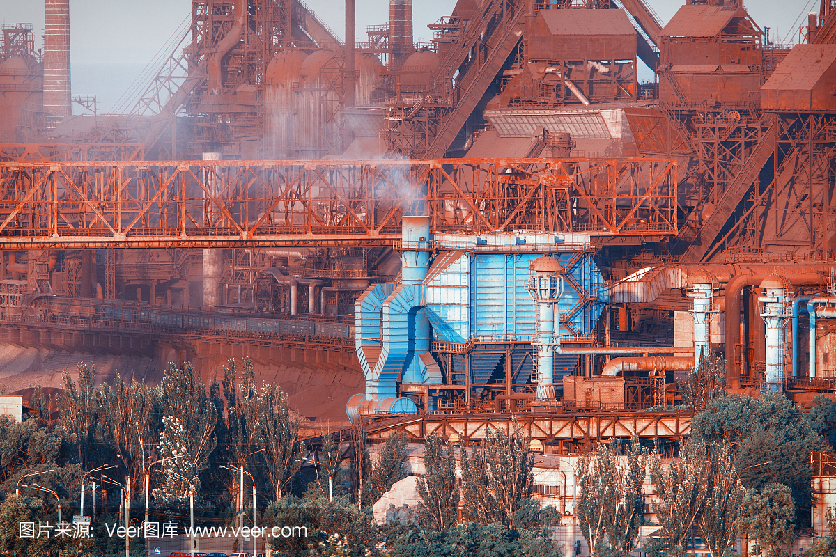 工业景观。钢厂。欧洲重工业