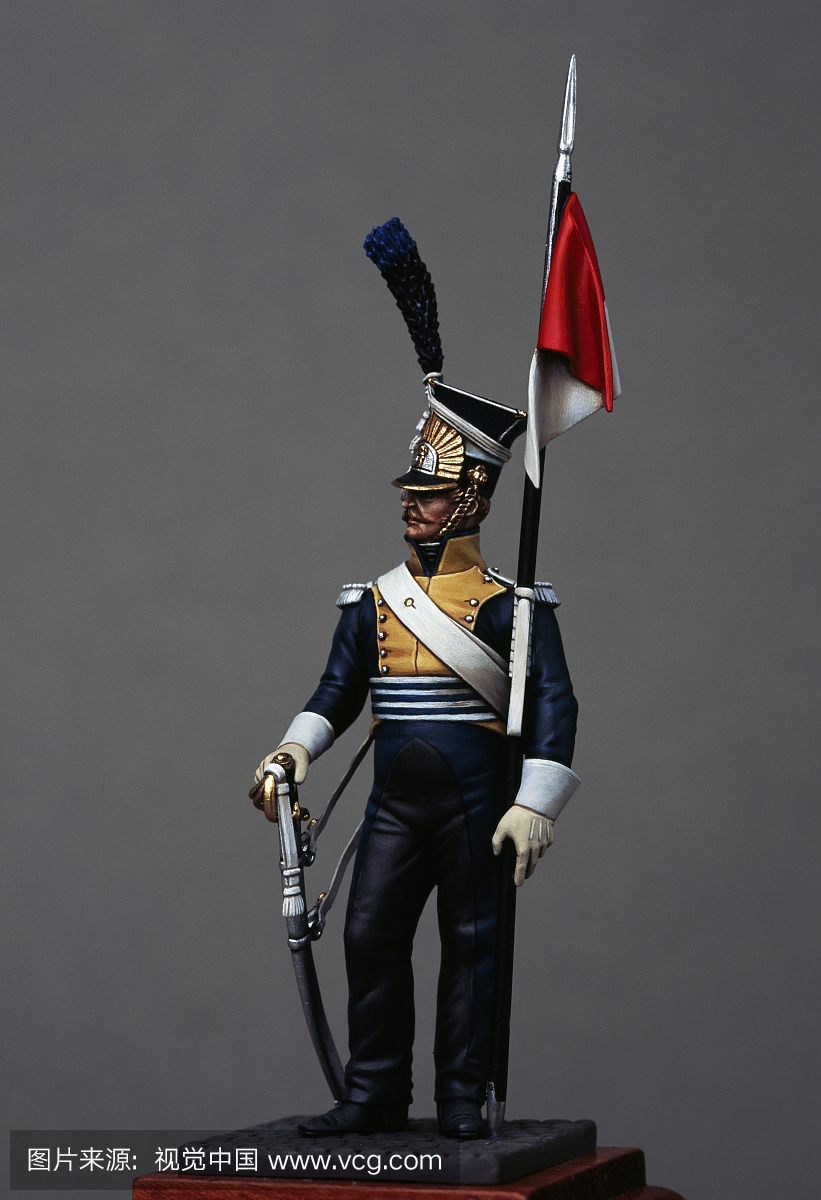来自拿破仑时代的第七团的波兰线轻骑兵(Elite