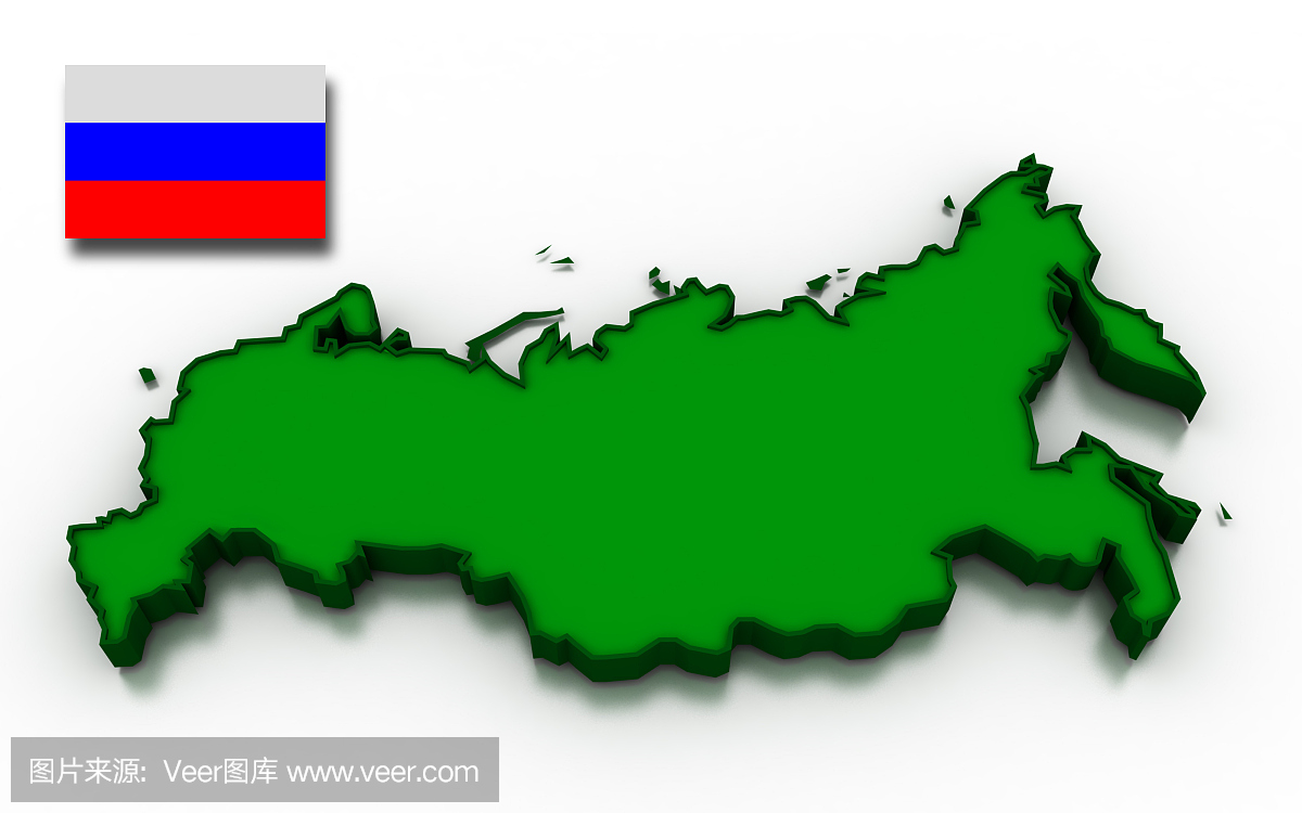 俄罗斯地图和国旗
