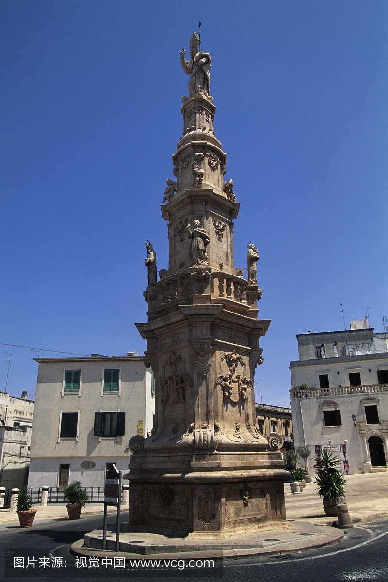 St Oronzo柱,ca 1771,Ostuni,Le Murge,Apulia,It