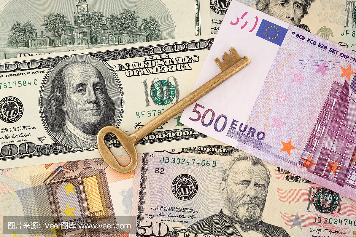 金钱背景金钥匙。