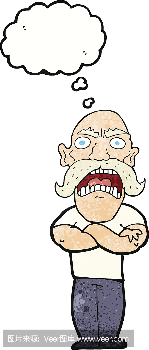 可爱的,男人,思想气泡框,画画